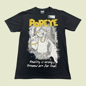 NEW Reason Popeye Exclusive Collab Mens Black Graphic T-Shirt RS5-103 Large NWT